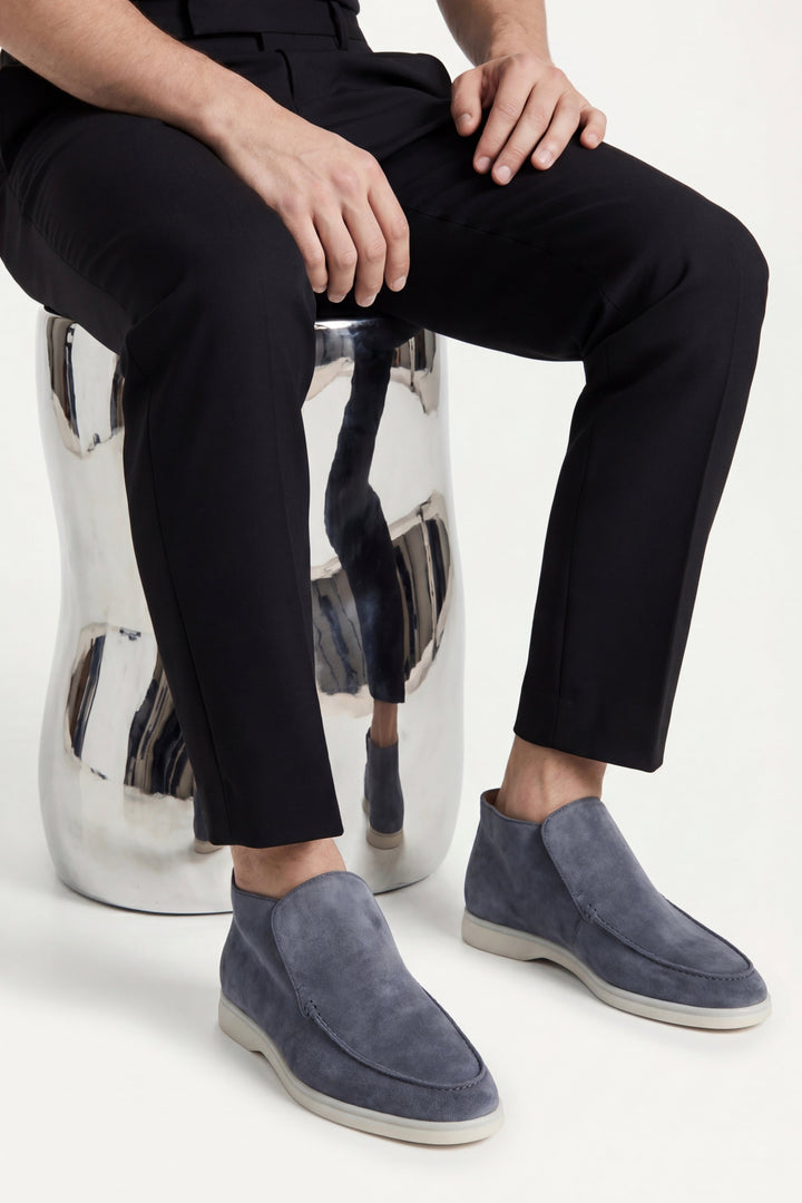 Markus Berlin Herren High-Top-Loafer Blau, Vorderansicht