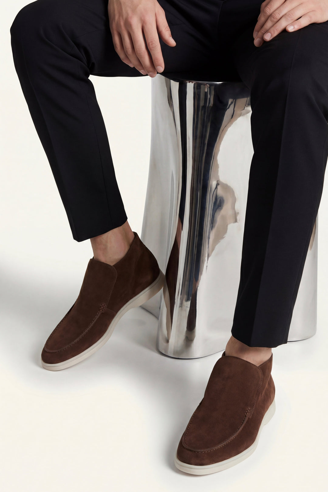 Markus Berlin Herren High-Top-Loafer Braun, Vorderansicht
