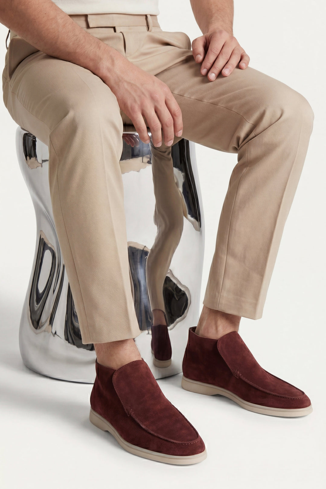 Markus Berlin Herren Hoher Loafer Bordeaux, Vorderansicht