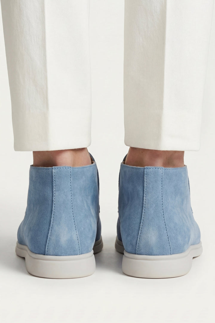 Markus Berlin Herren High-Top-Loafer Himmelblau, Vorderansicht