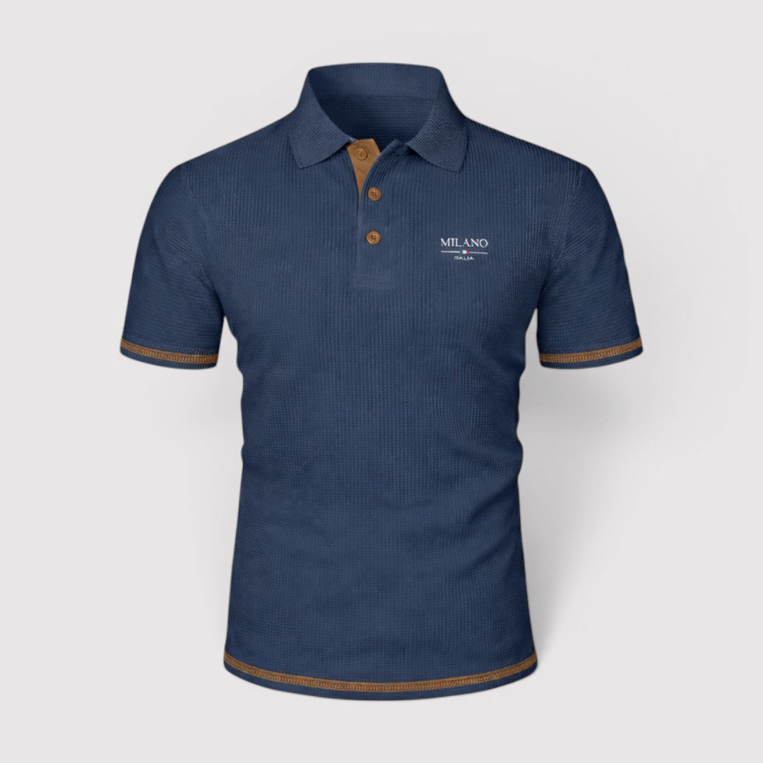 Markus Berlin Herren Poloshirt mit Waffelstruktur, Vorderansicht