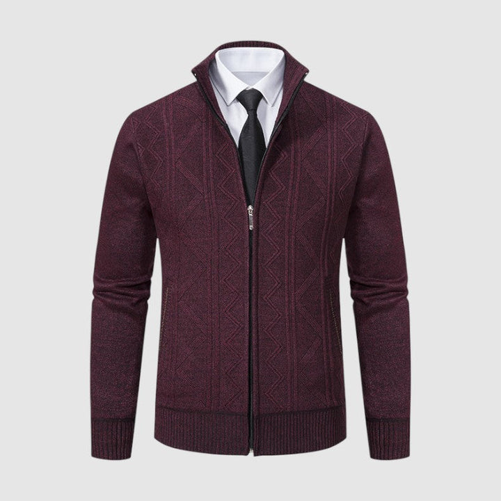 Markus Berlin Herren Strickjacke mit Muster, Vorderansicht