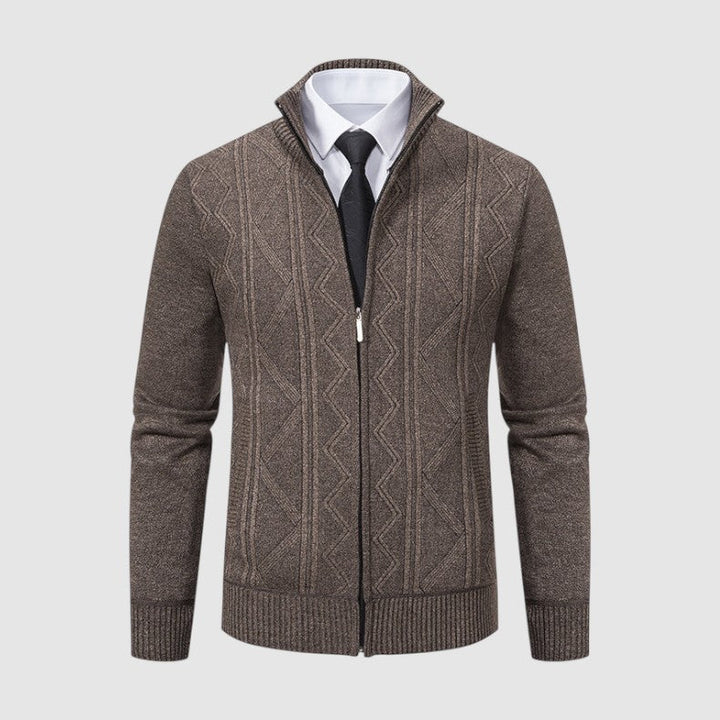 Markus Berlin Herren Strickjacke mit Muster, Vorderansicht