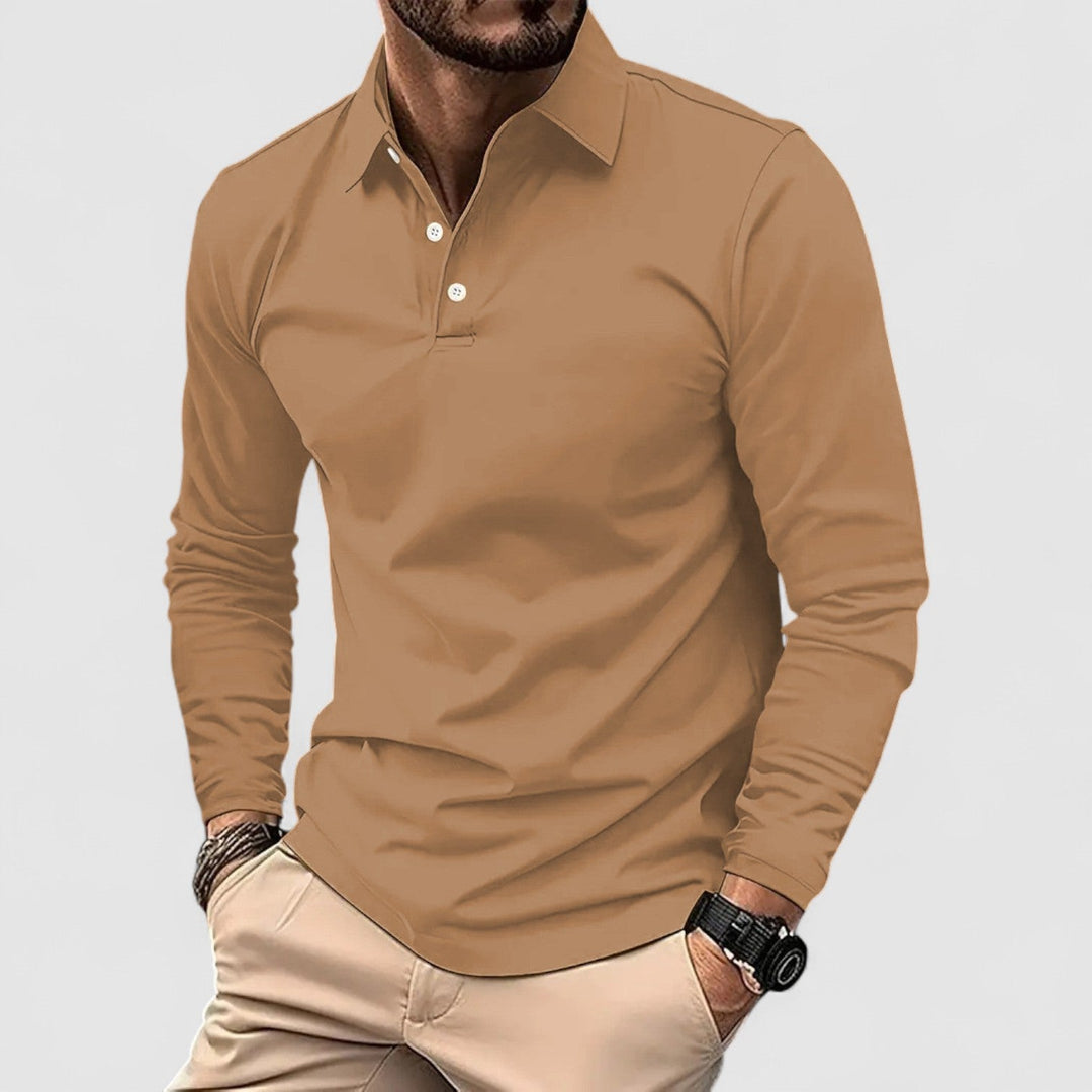 Markus Berlin Herren Langarm-Poloshirt, Vorderansicht