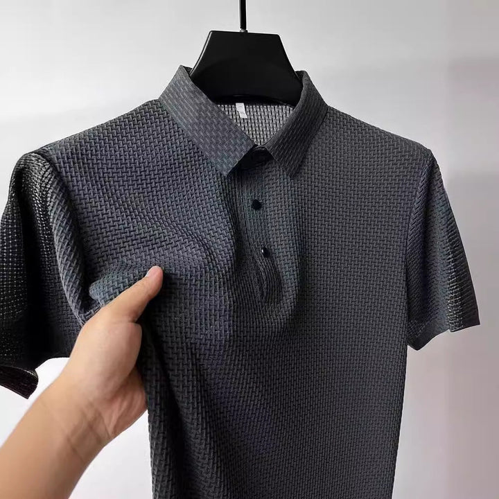 Markus Berlin Herren Strukturiertes Poloshirt, Vorderansicht