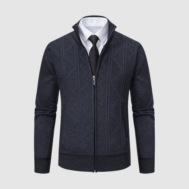 Markus Berlin Herren Strickjacke mit Muster, Vorderansicht