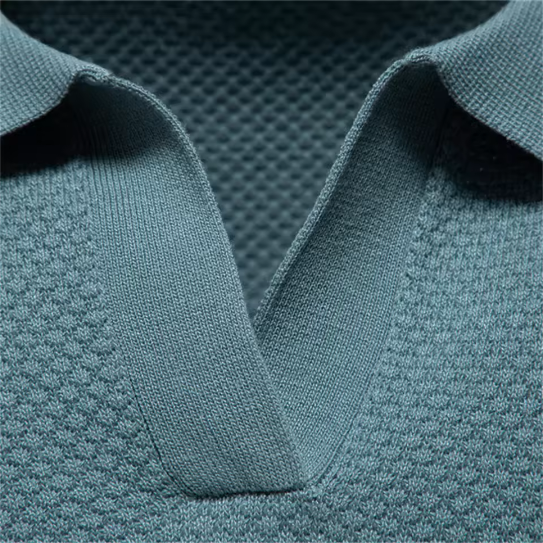 Markus Berlin Herren Poloshirt ohne Knopfleiste, Vorderansicht