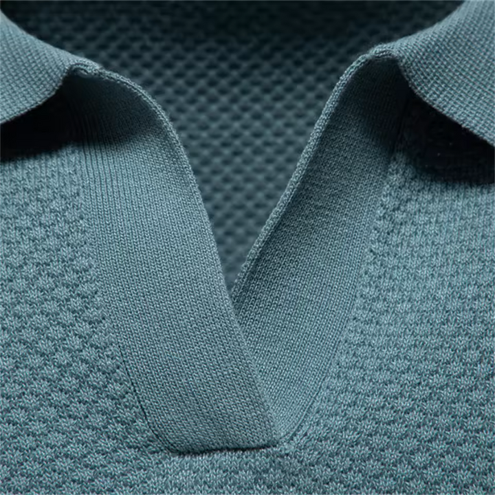 Markus Berlin Herren Poloshirt ohne Knopfleiste, Vorderansicht