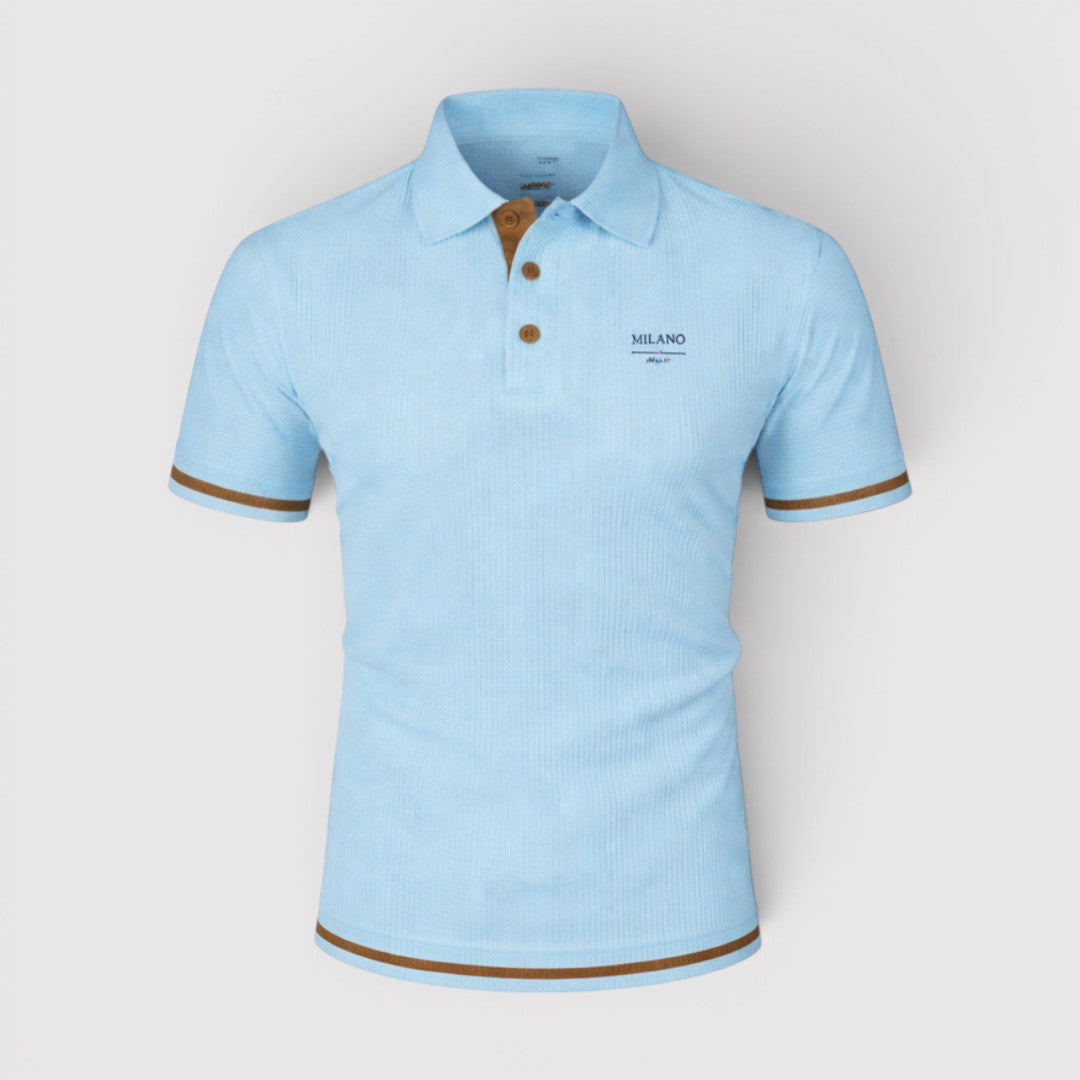 Markus Berlin Herren Poloshirt mit Waffelstruktur, Vorderansicht
