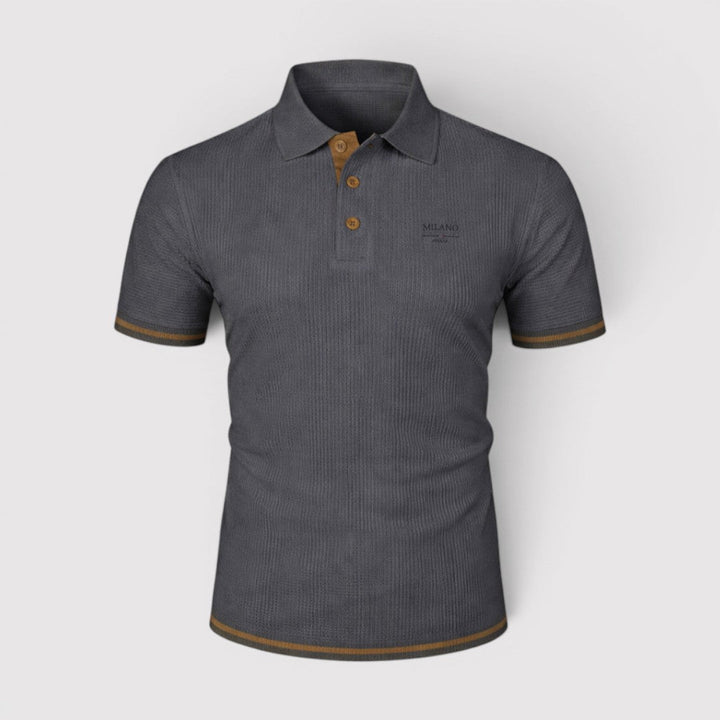 Markus Berlin Herren Poloshirt mit Waffelstruktur, Vorderansicht