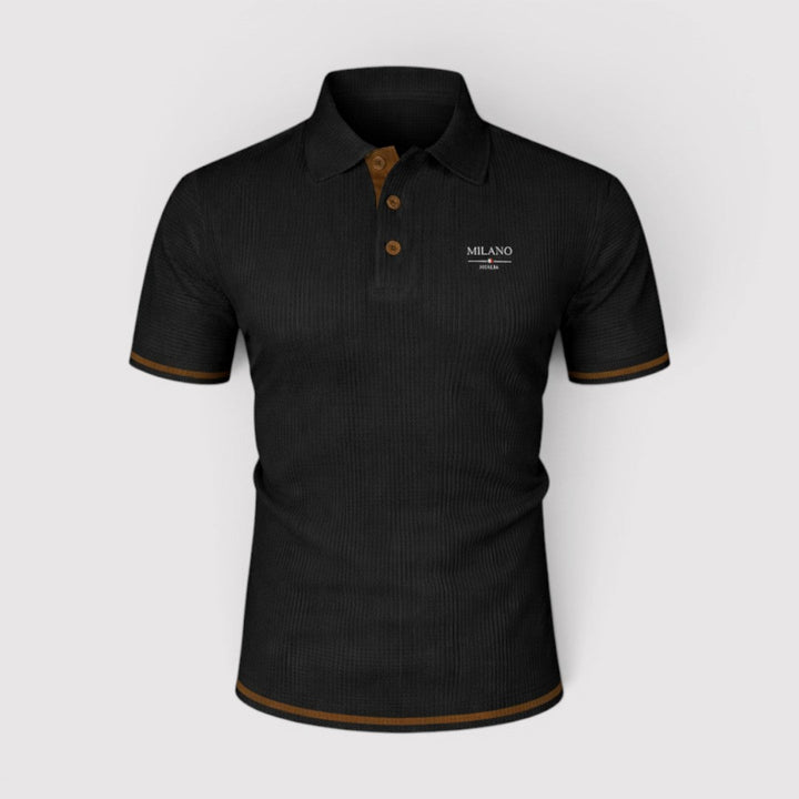 Markus Berlin Herren Poloshirt mit Waffelstruktur, Vorderansicht