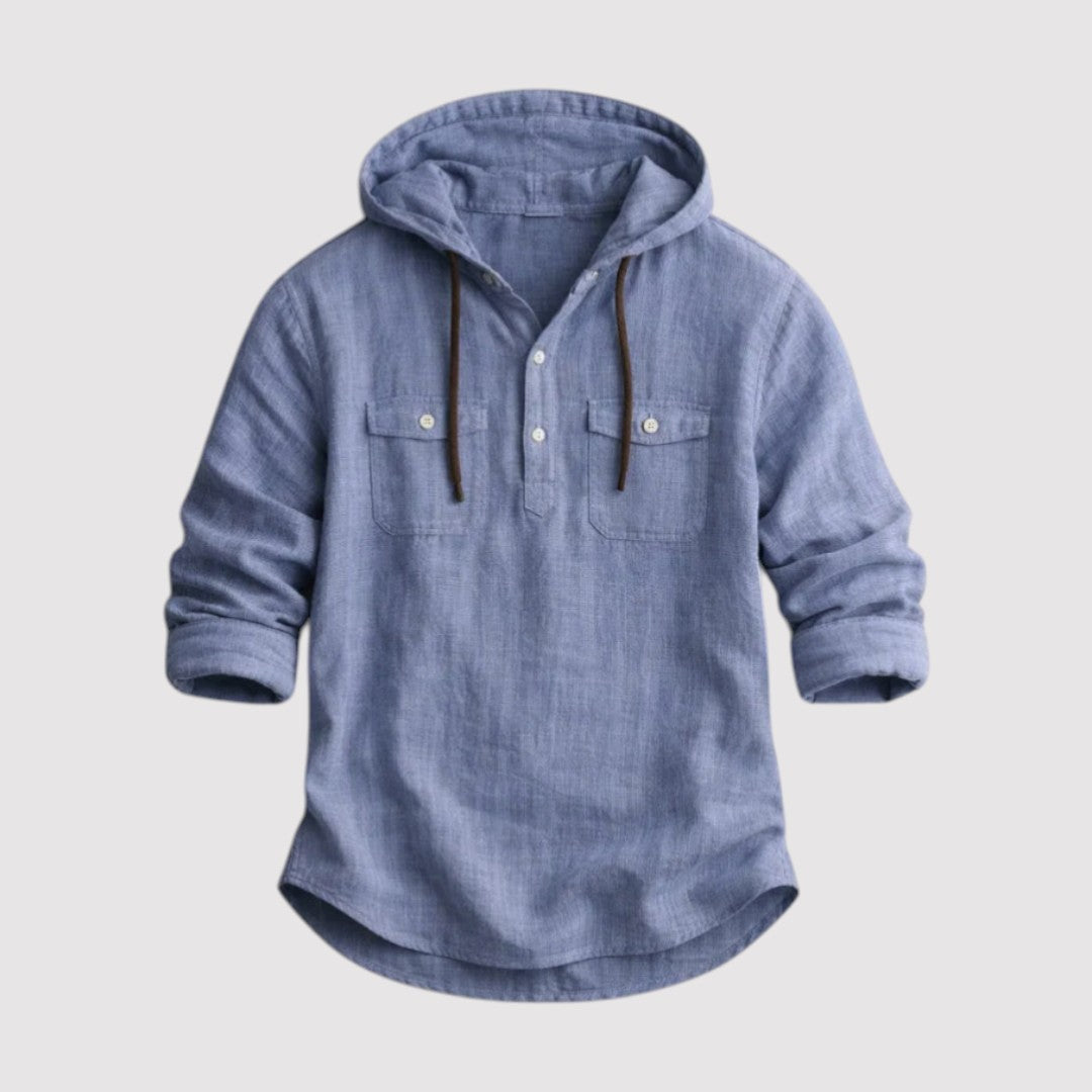 Markus Berlin Herren Hoodie-Hemd, Vorderansicht