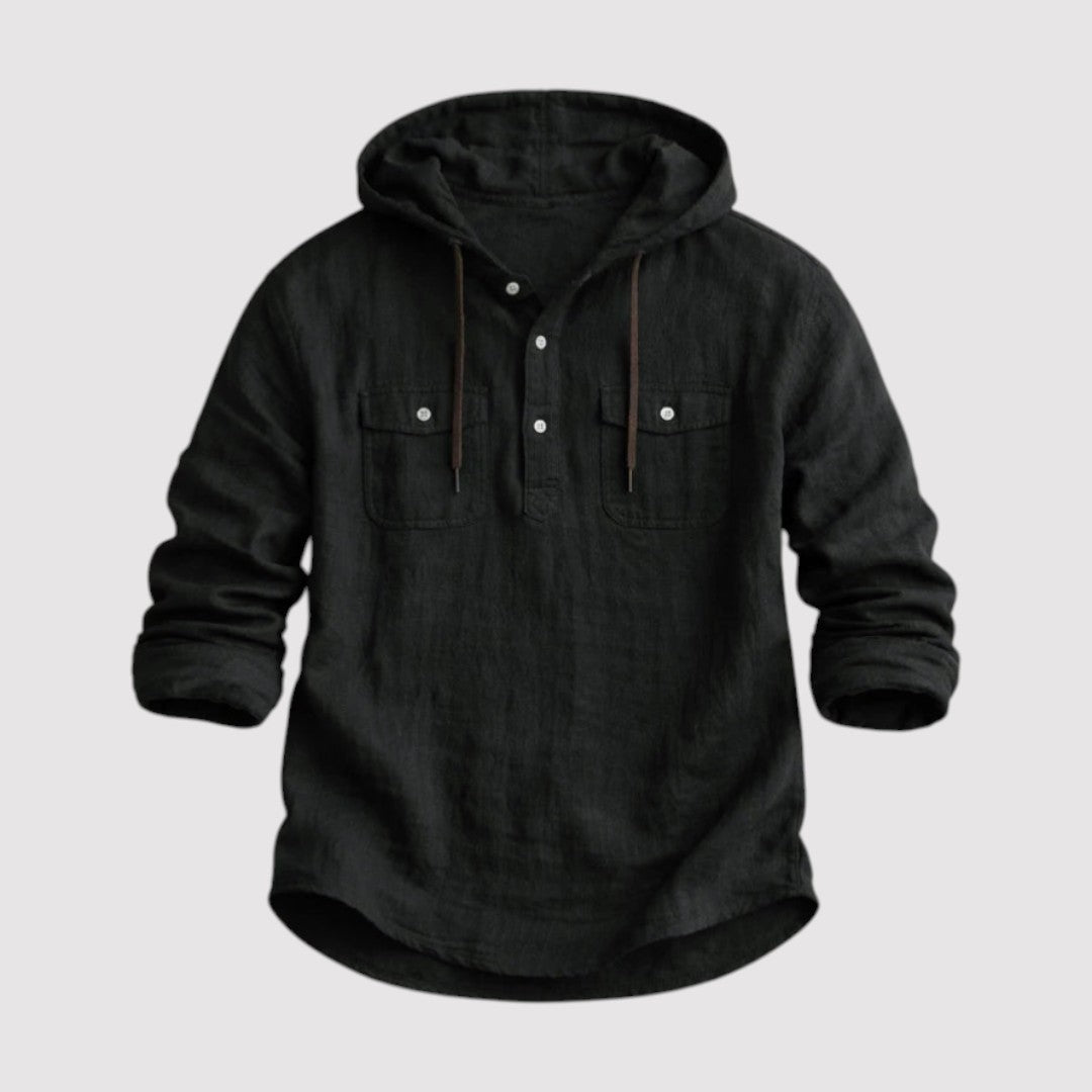 Markus Berlin Herren Hoodie-Hemd, Vorderansicht