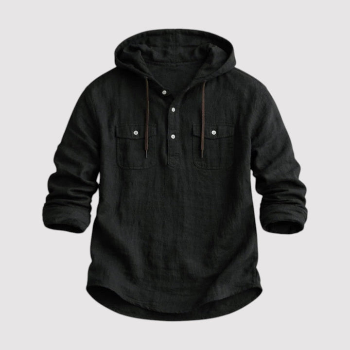 Markus Berlin Herren Hoodie-Hemd, Vorderansicht