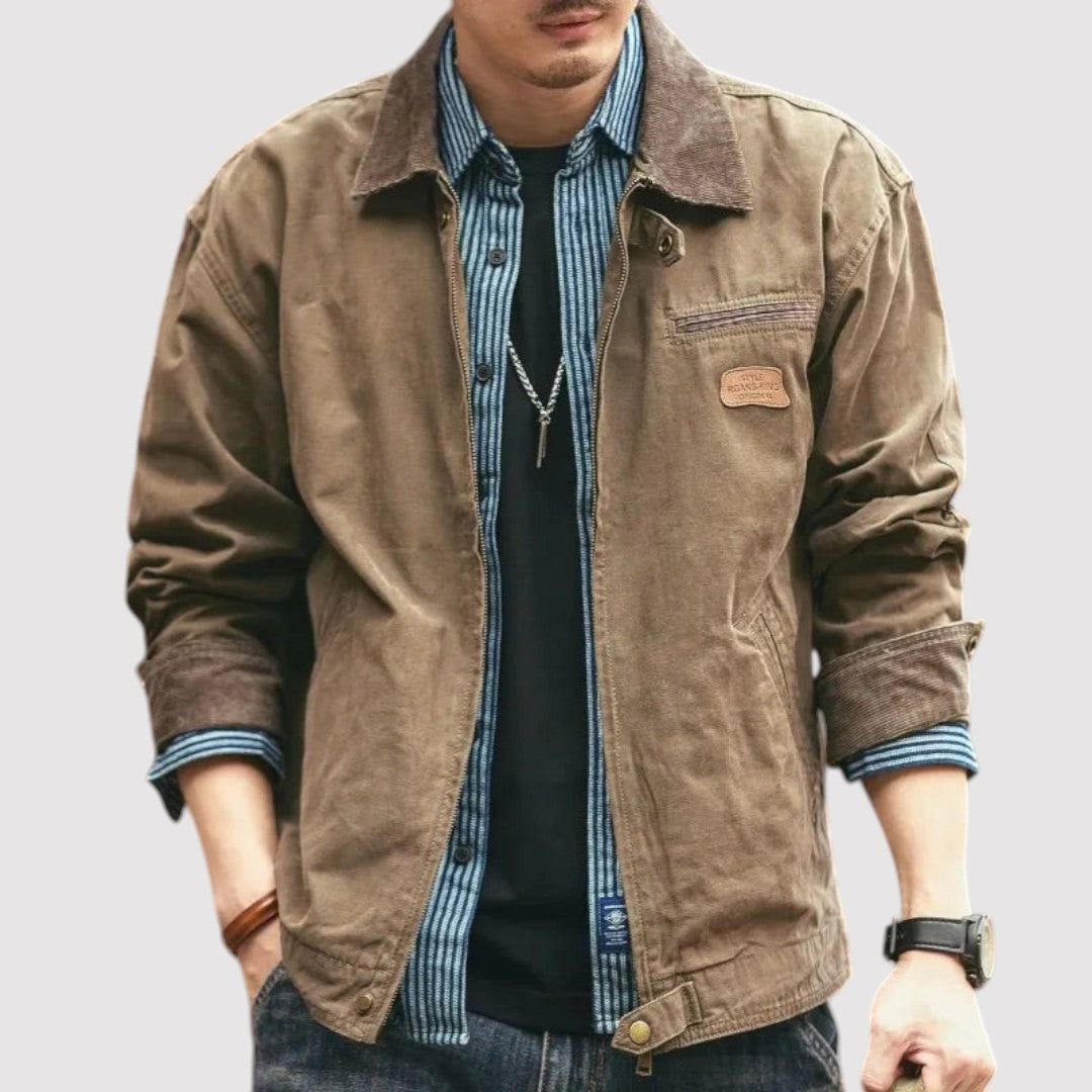 Markus Berlin Herren Vintage-Cargojacke, Vorderansicht
