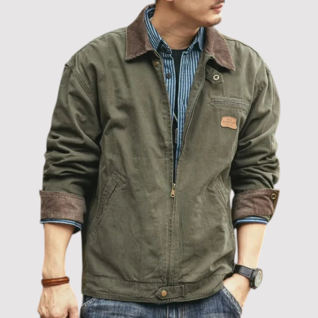 Markus Berlin Herren Vintage-Cargojacke, Vorderansicht