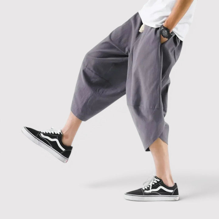 Markus Berlin Herren Weite Cropped-Hose, Vorderansicht