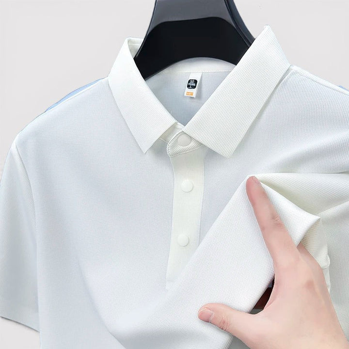 Markus Berlin Herren Poloshirt mit wabenartiger Struktur, Vorderansicht