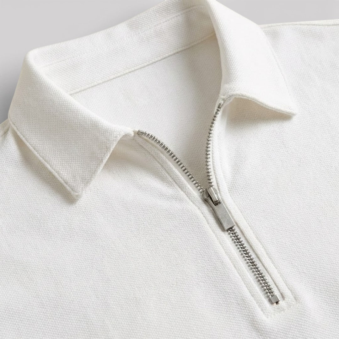 Markus Berlin Herren Zip-Poloshirt, Vorderansicht