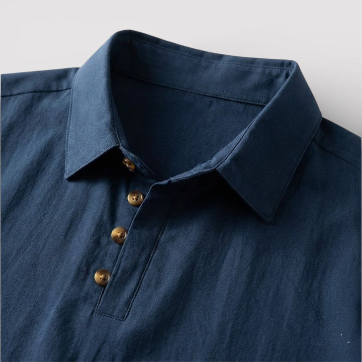 Markus Berlin Herren Poloshirt mit Dreiknopfleiste, Vorderansicht