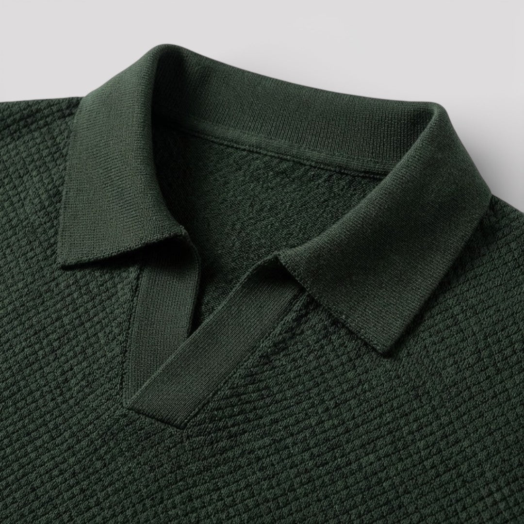 Markus Berlin Herren Poloshirt ohne Knopfleiste, Vorderansicht