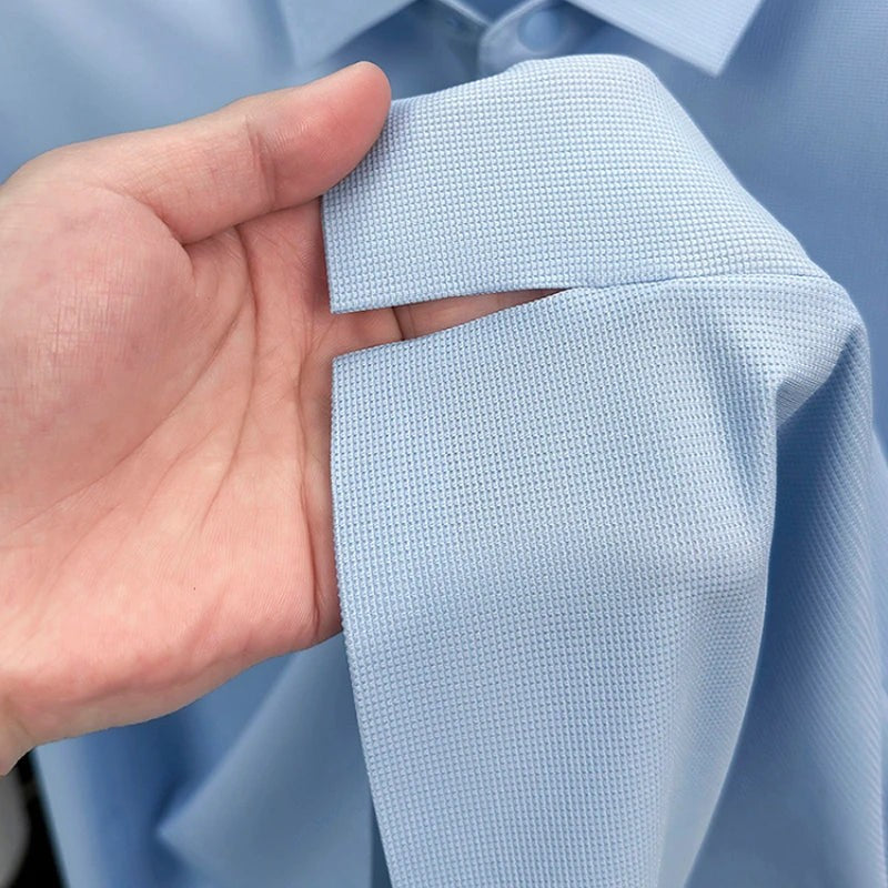 Markus Berlin Herren Poloshirt mit wabenartiger Struktur, Vorderansicht