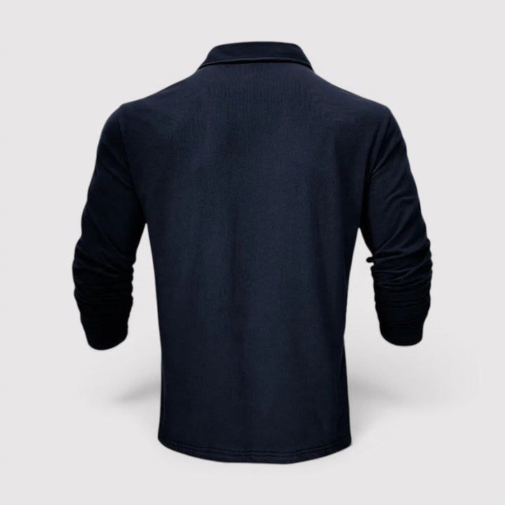 Markus Berlin Herren Langarm-Poloshirt, Vorderansicht