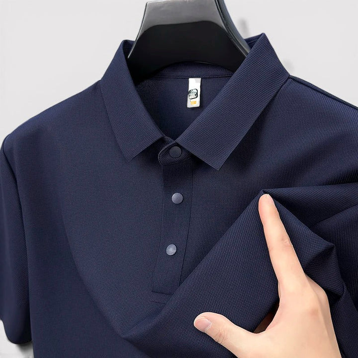 Markus Berlin Herren Poloshirt mit wabenartiger Struktur, Vorderansicht