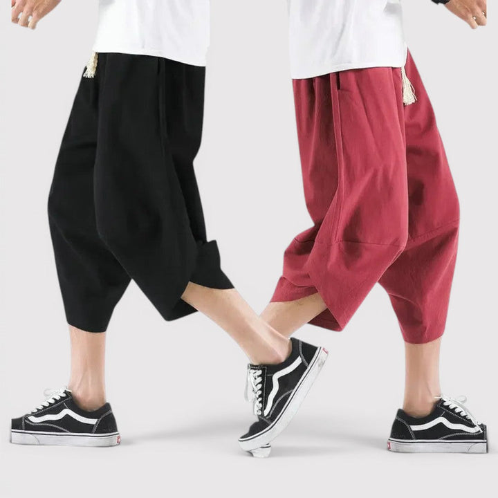 Markus Berlin Herren Weite Cropped-Hose, Vorderansicht