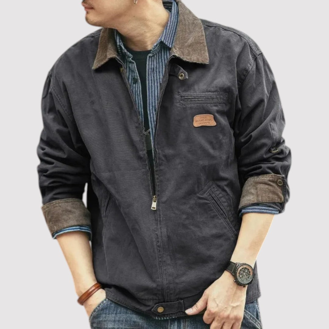 Markus Berlin Herren Vintage-Cargojacke, Vorderansicht