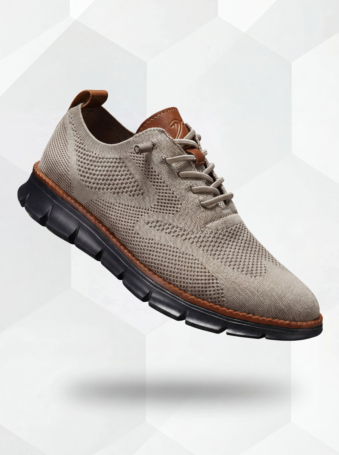 Markus Berlin Herren Sneaker Khaki/Schwarz, Vorderansicht
