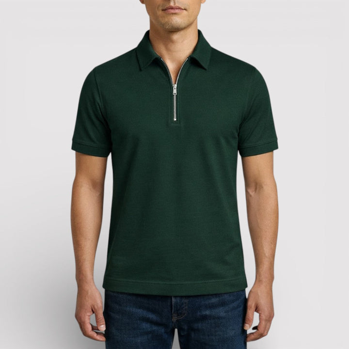 Markus Berlin Herren Zip-Poloshirt, Vorderansicht