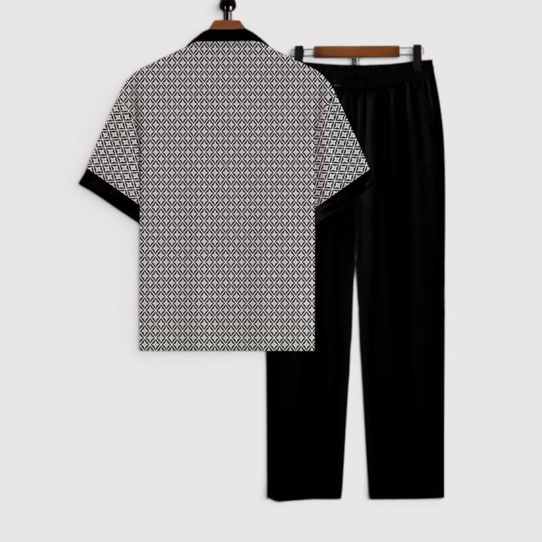 Markus Berlin Herren Sommer-Set mit Allover-Print, Vorderansicht