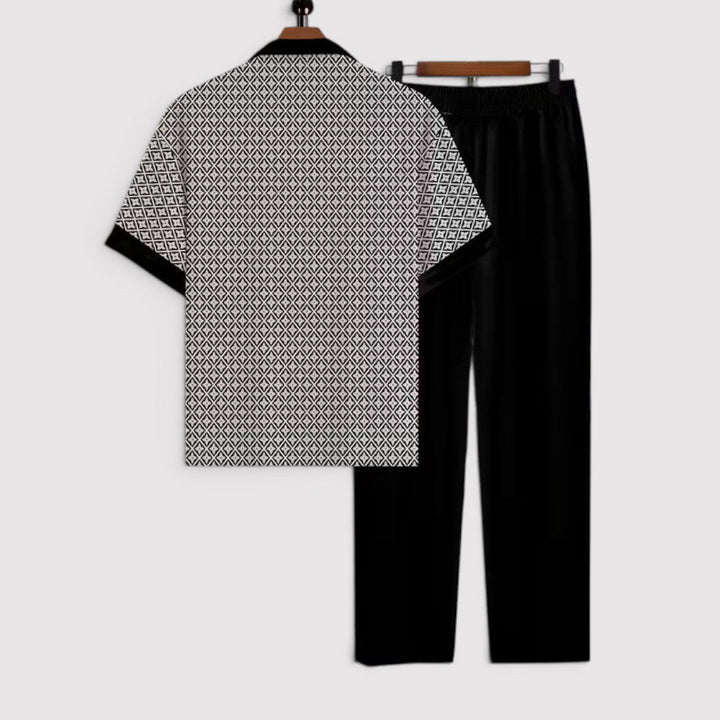 Markus Berlin Herren Sommer-Set mit Allover-Print, Vorderansicht