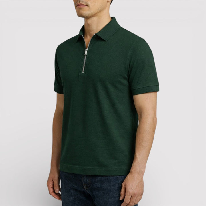 Markus Berlin Herren Zip-Poloshirt, Vorderansicht