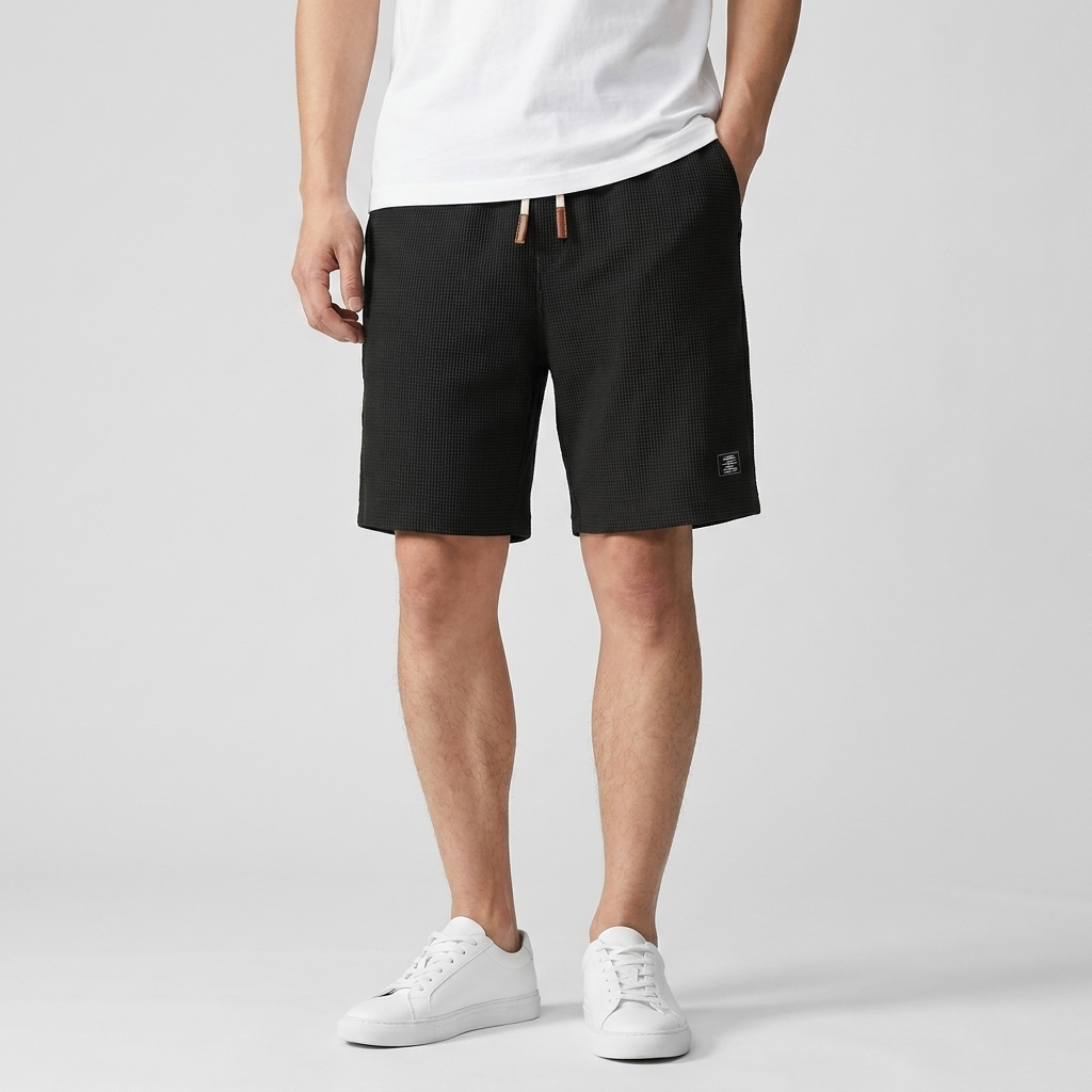 Markus Berlin Herren Shorts mit wabenartiger Struktur, Vorderansicht