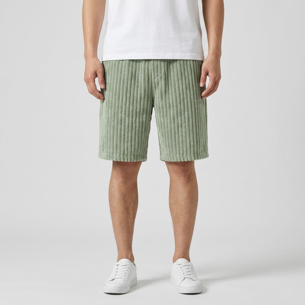 Markus Berlin Herren Weiche Rippshorts, Vorderansicht