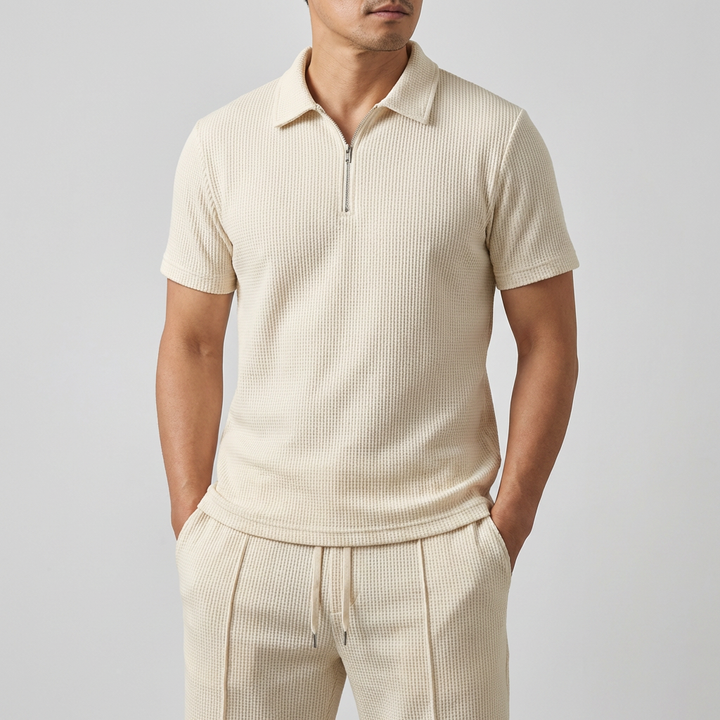 Markus Berlin Herren Polo-Shorts-Set, Vorderansicht