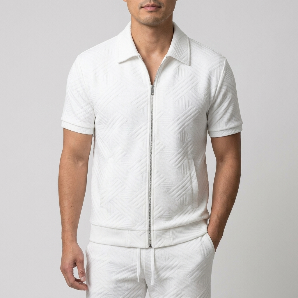 Markus Berlin Herren Zip-Shirt & Shorts Set, Vorderansicht