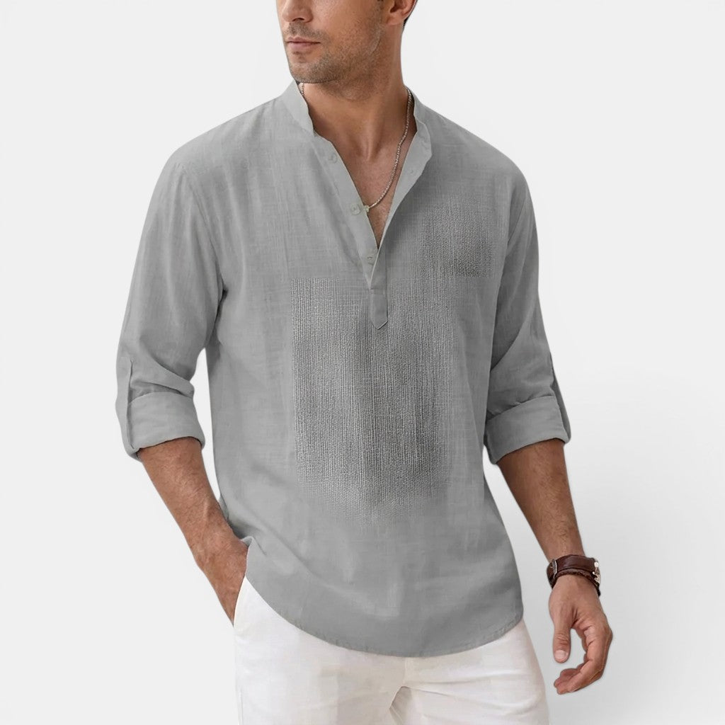 Markus Berlin Herren Henley-Shirt, Vorderansicht