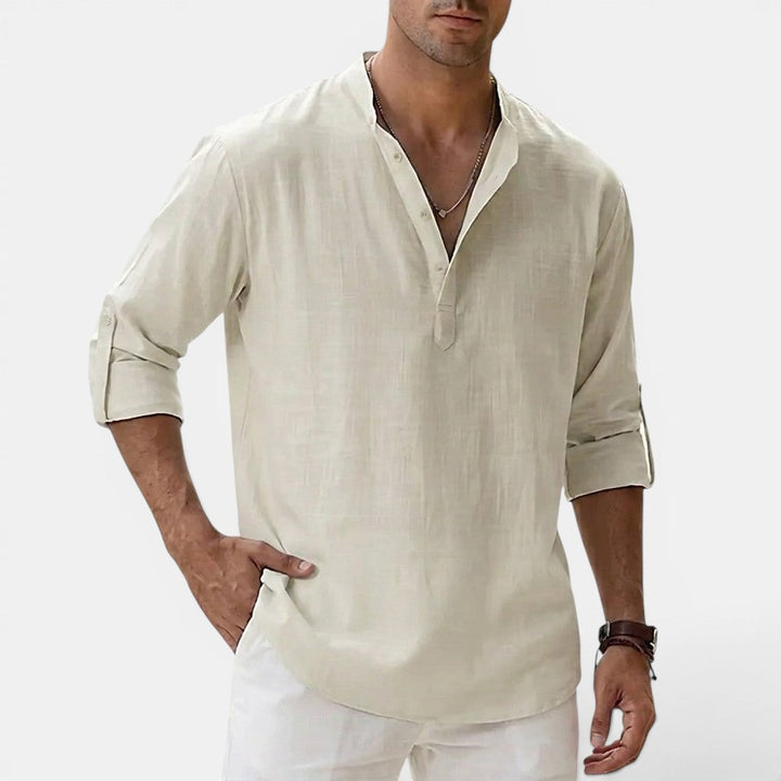 Markus Berlin Herren Henley-Shirt, Vorderansicht
