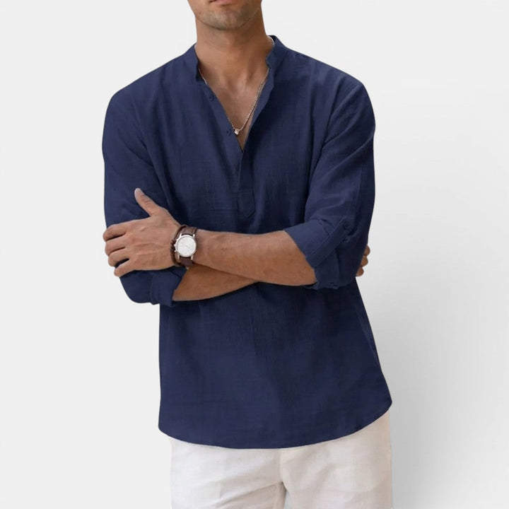 Markus Berlin Herren Henley-Shirt, Vorderansicht
