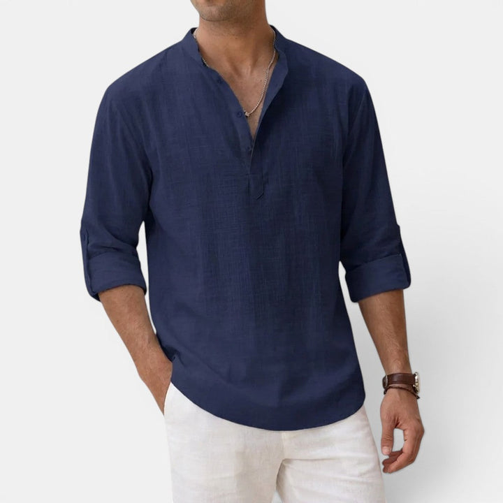 Markus Berlin Herren Henley-Shirt, Vorderansicht