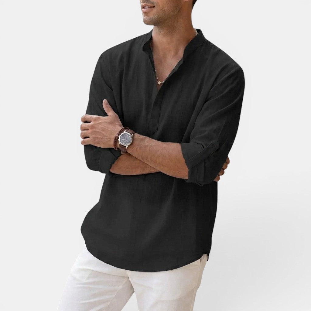 Markus Berlin Herren Henley-Shirt, Vorderansicht
