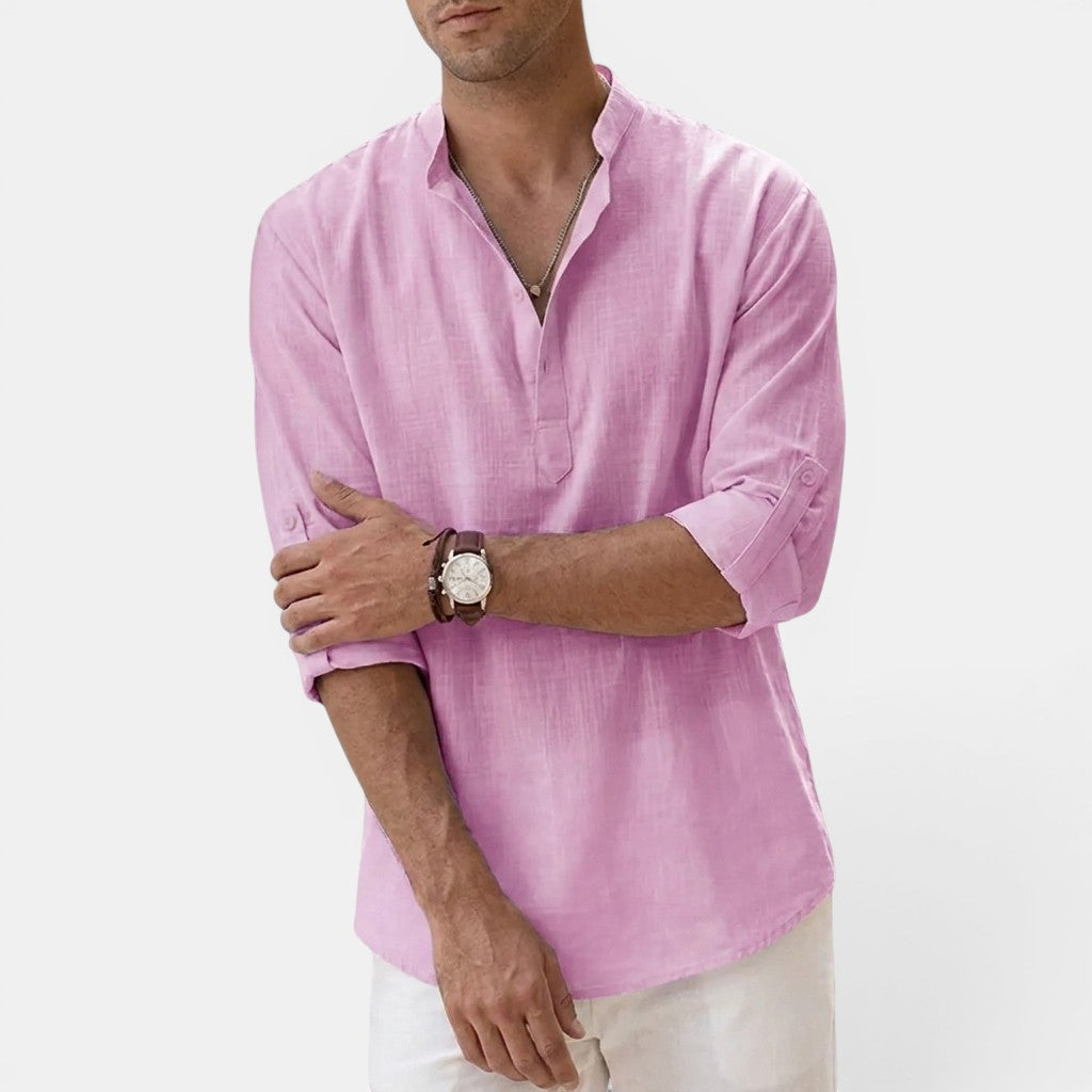 Markus Berlin Herren Henley-Shirt, Vorderansicht