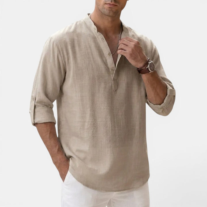 Markus Berlin Herren Henley-Shirt, Vorderansicht