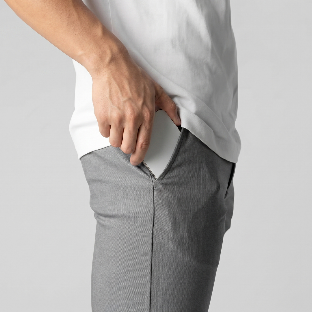 Markus Berlin Herren Stretch-Hose für den Alltag, Vorderansicht