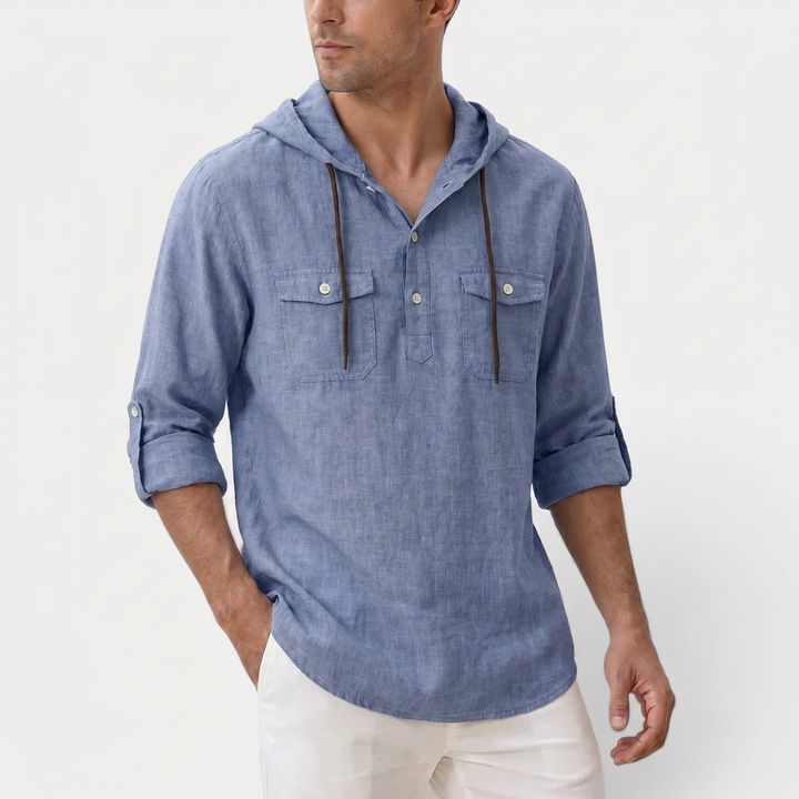 Markus Berlin Herren Hoodie-Hemd, Vorderansicht