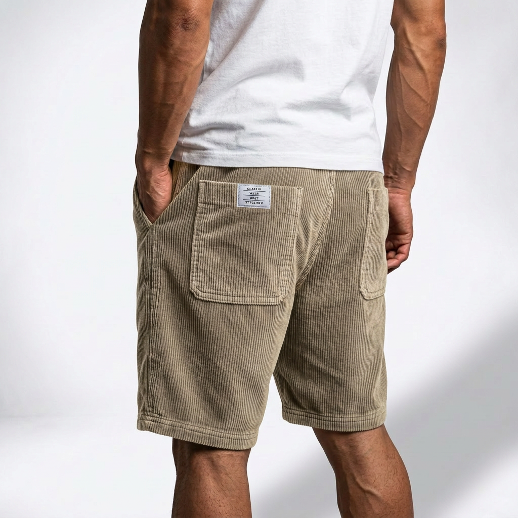 Markus Berlin Herren Leichte Rippshorts, Vorderansicht