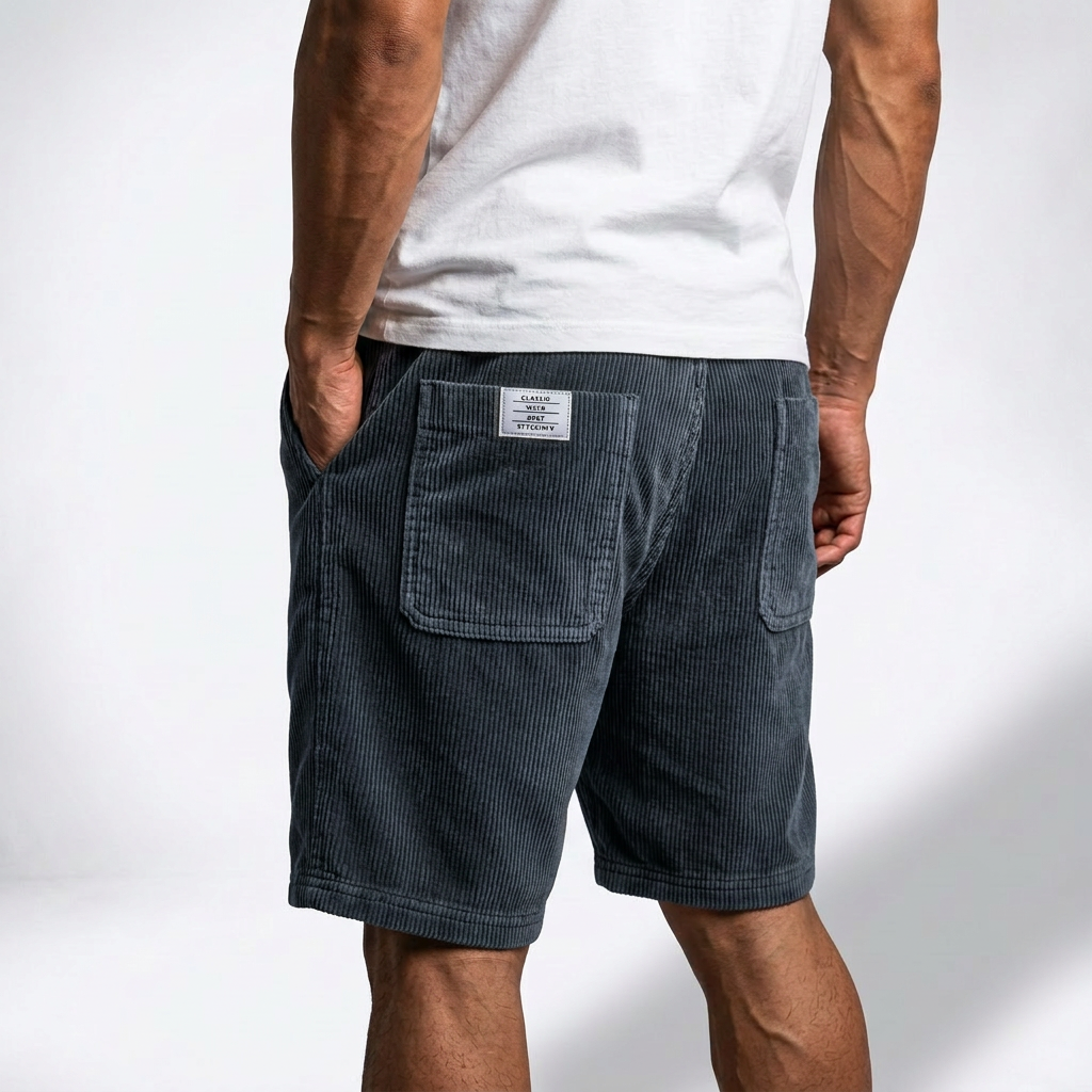 Markus Berlin Herren Leichte Rippshorts, Vorderansicht